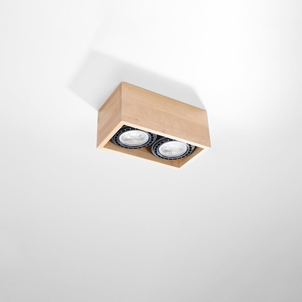 Sollux Lighting plafondspot QUATRO 2 wood LED 220-240V IP20 104mm