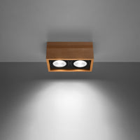 Sollux Lighting plafondspot QUATRO 2 wood LED 220-240V IP20 104mm