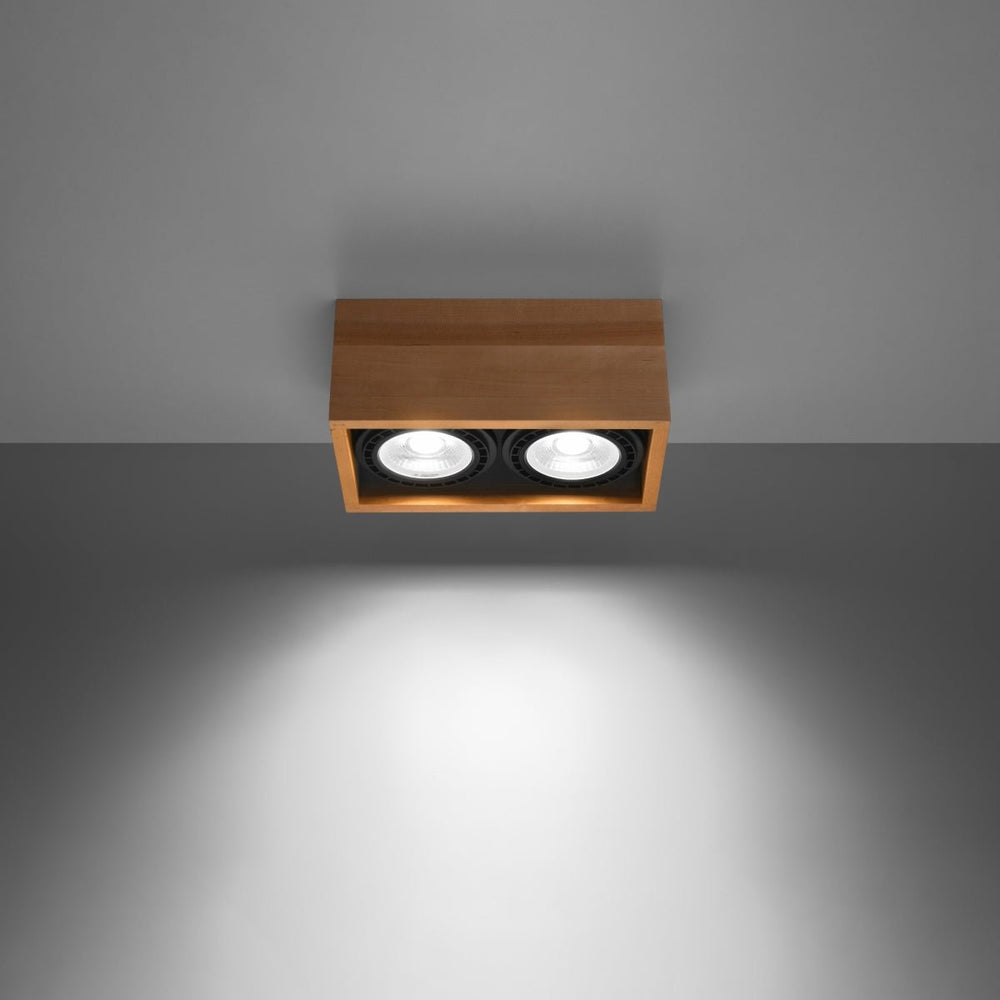 Sollux Lighting plafondspot QUATRO 2 wood LED 220-240V IP20 104mm