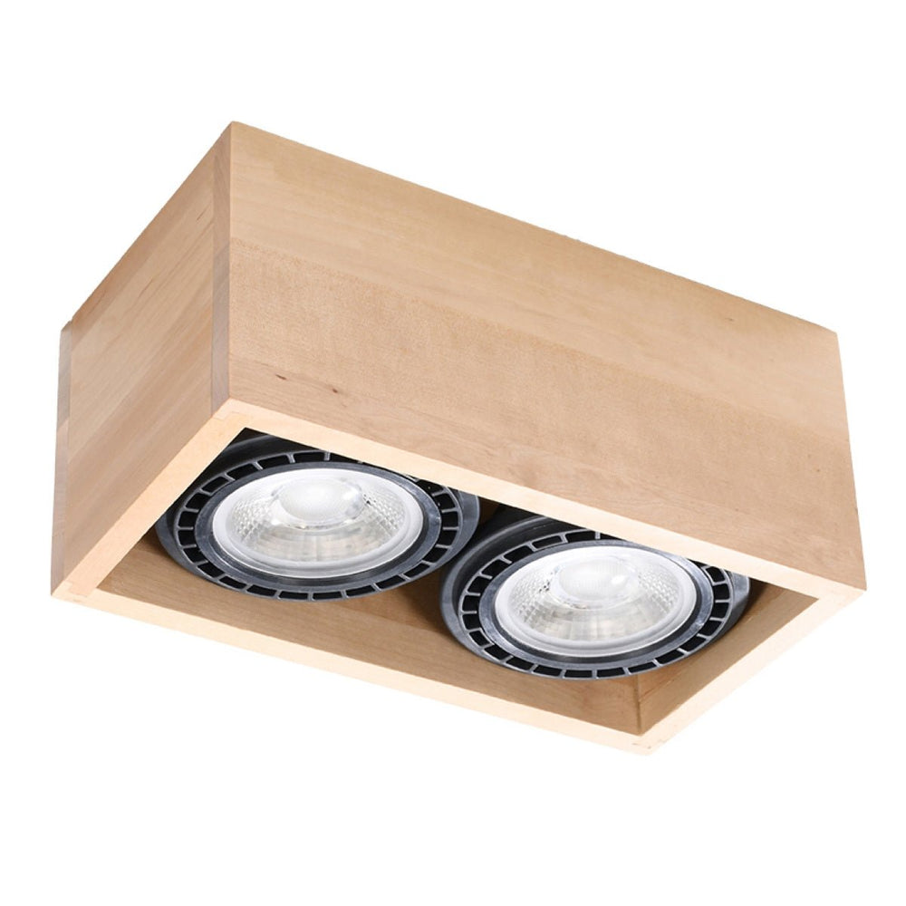 Sollux Lighting plafondspot QUATRO 2 wood LED 220-240V IP20 104mm