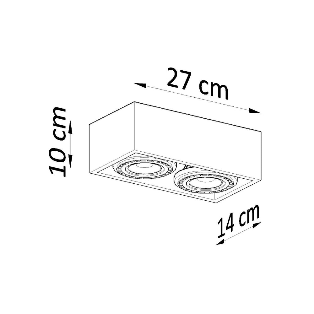 Sollux Lighting plafondspot QUATRO 2 wood LED 220-240V IP20 104mm