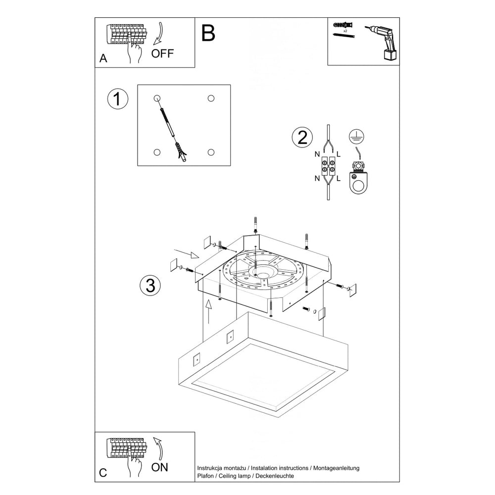 Sollux Lighting plafondspot RIZA beton LED lamp 3000K 1521 lumen