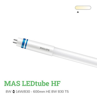 Philips LED T5 Master hohe Effizienz 8W 1050 Lumen 865 Tageslicht 55cm ersetzt 14W - 3000K