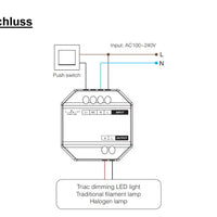 Tsong LED dimmer module 300W AC TRIAC, RF 2.4GHz remote compatible, IP20, 220-240V, CE RoHS