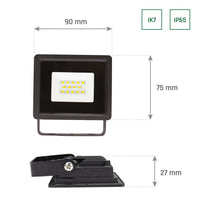 Spectrum NOCTIS LUX 3 LED Floodlight 10W 6000K 230V IP65 IK07 Black Outdoor Surface Mount