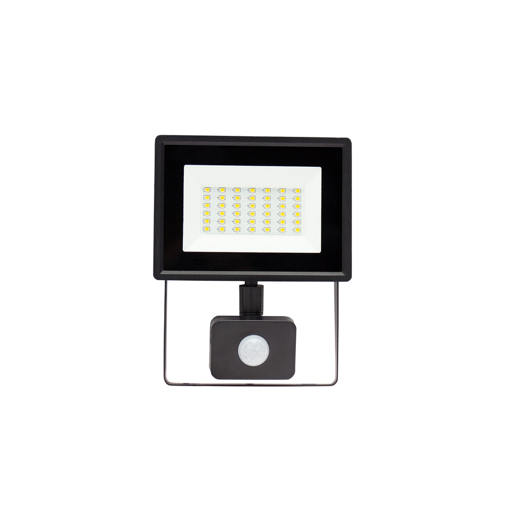 Spectrum NOCTIS LUX 3 LED Strahler 30W 6000K 230V IP44 Schwarz mit PIR-Sensor für Außenbeleuchtung