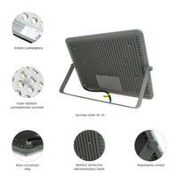 Spectrum LED floodlight 200W 230V 4000K 17500 lumens IP65 IK10 85° beam Grey housing outdoor
