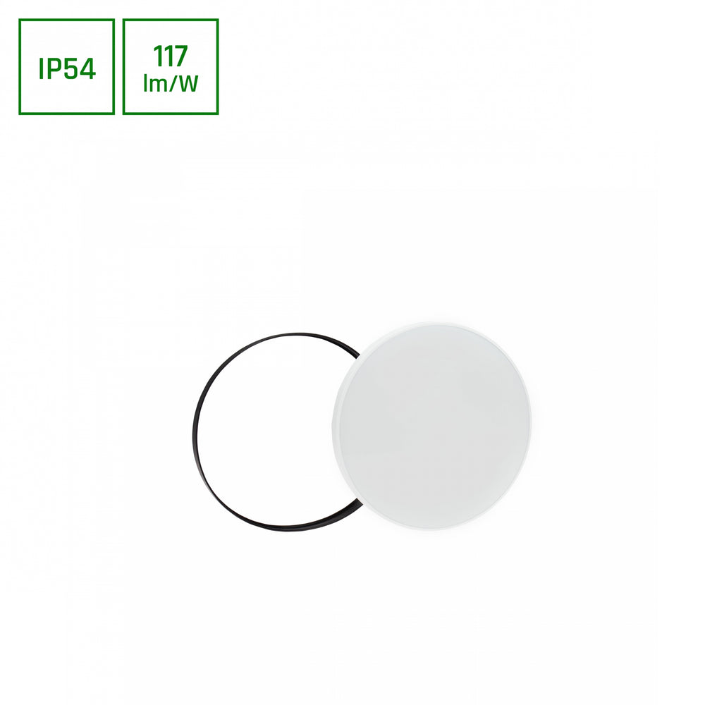 Spectrum NYMPHEA LED ceiling light 24W 4000K 230V IP54 round 320mm White Black surface mount