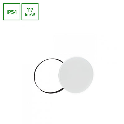 Spectrum NYMPHEA LED ceiling light 24W 4000K 230V IP54 round 320mm White Black surface mount