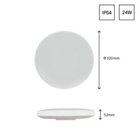 Spectrum NYMPHEA LED ceiling light 24W 4000K 230V IP54 round 320mm White Black surface mount