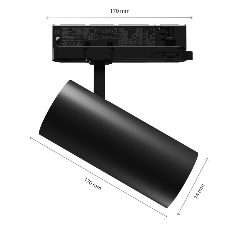 Spectrum Andromeda LED Einbaustrahler schwarz, 3000 Lumen, 3000K, IP20, CRI &gt;90, 36°/60° Abstrahlwinkel, 15-27W einstellbar