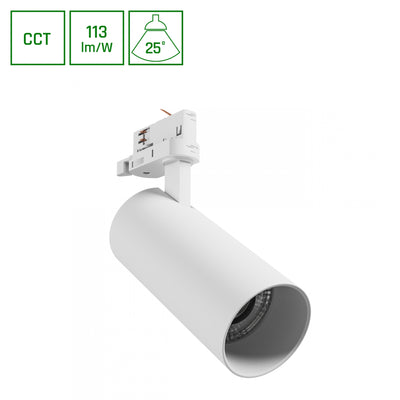 Spektrum Andromeda Prime Schienenleuchte 3F CCT 24W weiß 6000K 2700 Lumen 25 Grad Innengebrauch IP20 230V 1-Phasen Montagesystem