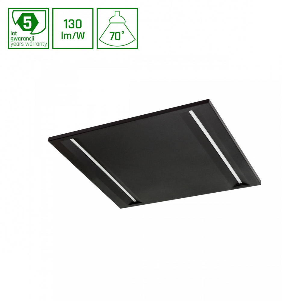 Spectrum Algine Line LED-Deckenpaneel schwarz 600x600mm 44W 4000K 5700 Lumen IP20 nicht dimmbar