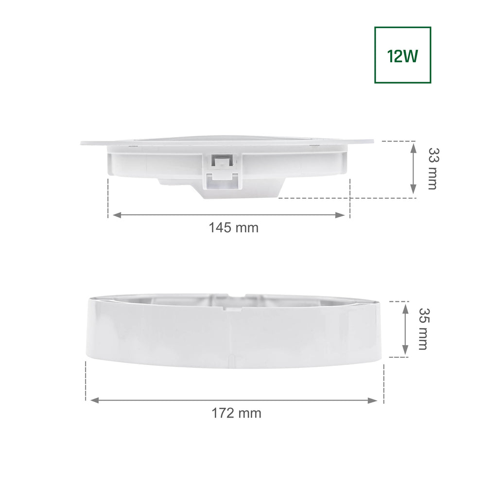 Spectrum algine 2in1 downlight 12W 150 lumens warm white 3000K IP20 round for ceiling and wall mounting