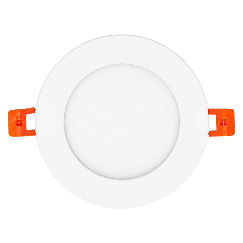 Slim LED Downlight Recessed White 8W 550 lumens 6500K 110° cutout 105mm 120mm bezel
