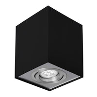 Spectrum CHLOE GU10 schwarze/silberne verstellbare LED-Spot, quadratisch, IP20, Aluminiumgehäuse, 17000 Stunden Lebensdauer