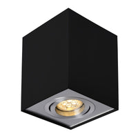 Spectrum CHLOE GU10 schwarze/silberne verstellbare LED-Spot, quadratisch, IP20, Aluminiumgehäuse, 17000 Stunden Lebensdauer