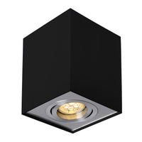 Spectrum CHLOE GU10 schwarze/silberne verstellbare LED-Spot, quadratisch, IP20, Aluminiumgehäuse, 17000 Stunden Lebensdauer
