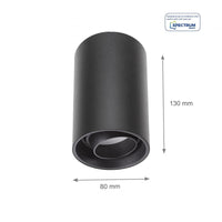 Spectrum Chloe schwarze GU10 Spot, verstellbares rundes Aufbauarmatur IP20 für Innenbeleuchtung