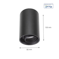 Spectrum Chloe schwarze GU10 Spot, verstellbares rundes Aufbauarmatur IP20 für Innenbeleuchtung