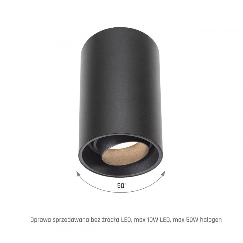 Spectrum Chloe schwarze GU10 Spot, verstellbares rundes Aufbauarmatur IP20 für Innenbeleuchtung
