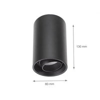 Spectrum Chloe schwarze GU10 Spot, verstellbares rundes Aufbauarmatur IP20 für Innenbeleuchtung