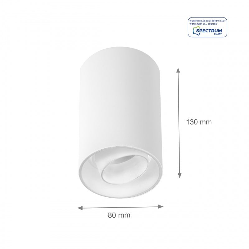 Spectrum Chloe Spot GU10 Weiß verstellbar IP20 - ideal für Innenbeleuchtung - energiesparendes und nachhaltiges Design