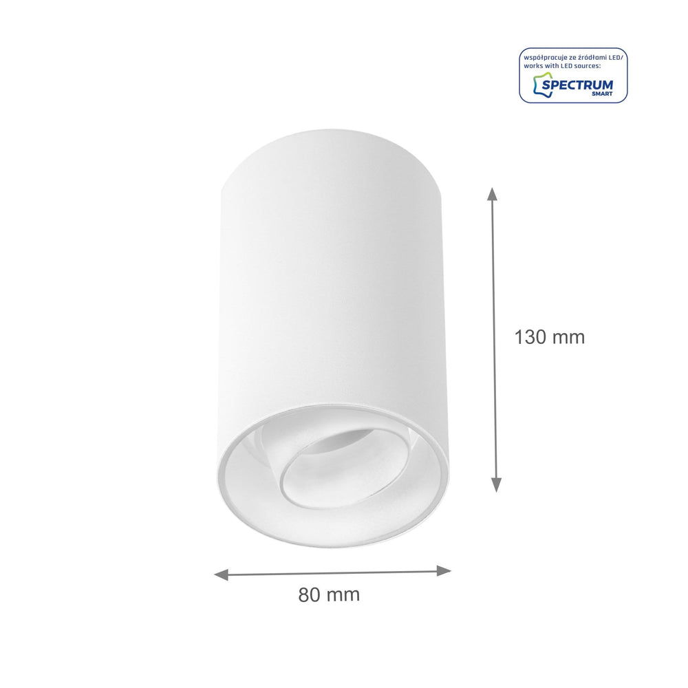 Spectrum Chloe Spot GU10 Weiß verstellbar IP20 - ideal für Innenbeleuchtung - energiesparendes und nachhaltiges Design