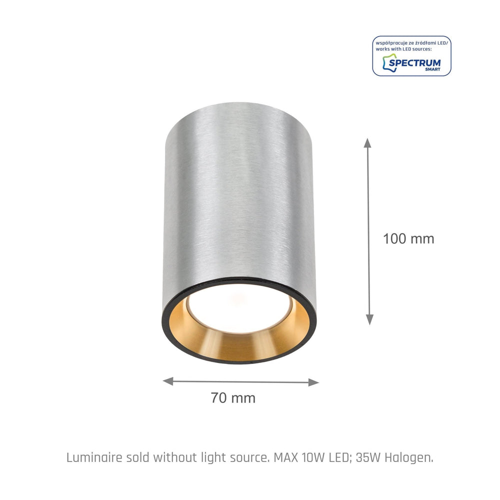 Spectrum Chloe Mini P20 LED-Spot silber 4000K 250V, GU10, 17000 Stunden Lebensdauer, IP20, Oberflächenmontage