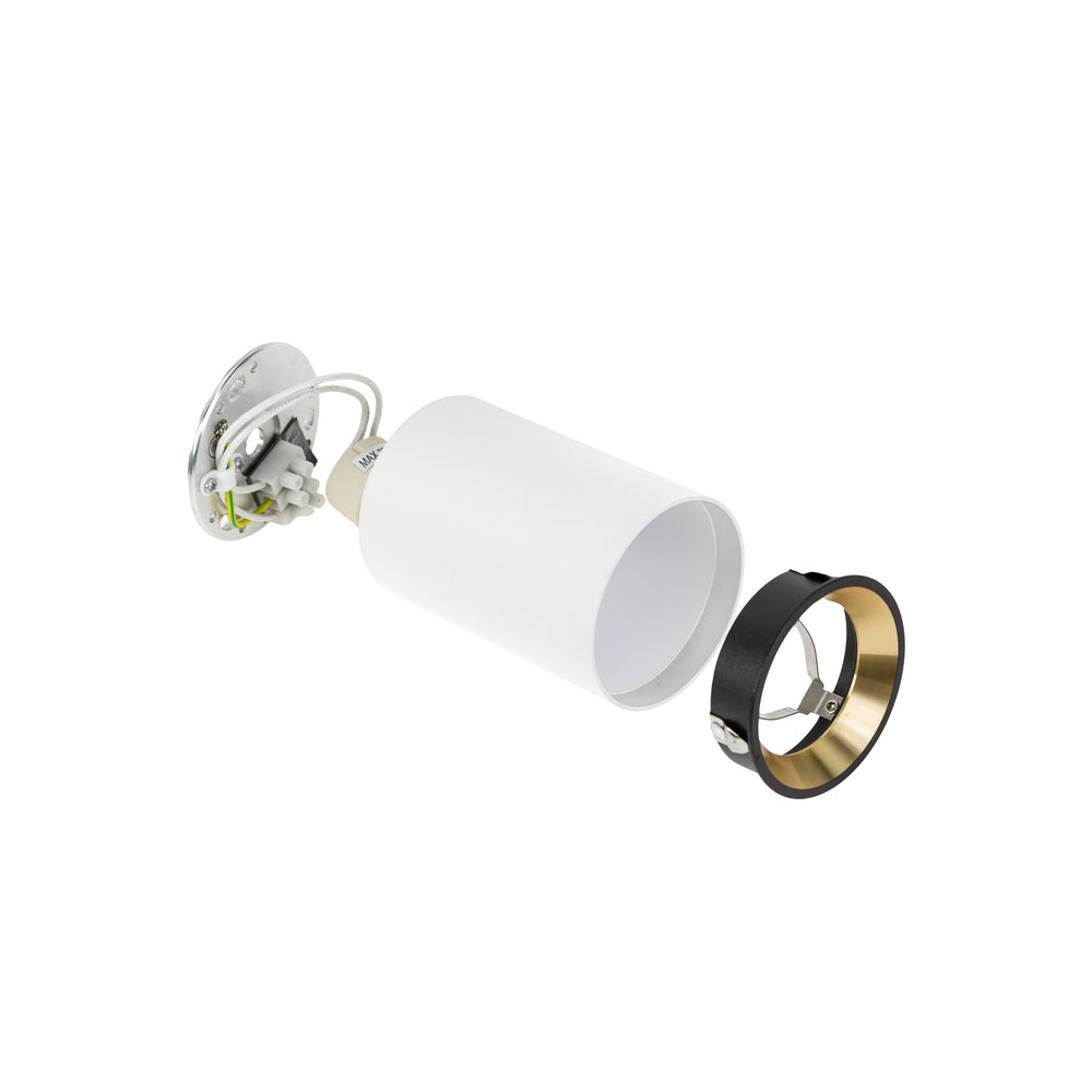 Spectrum CHLOE MINI LED Deckenstrahler, 1x GU10 Fassung, Aufbau, Weiß/Gold, IP20 Aluminium