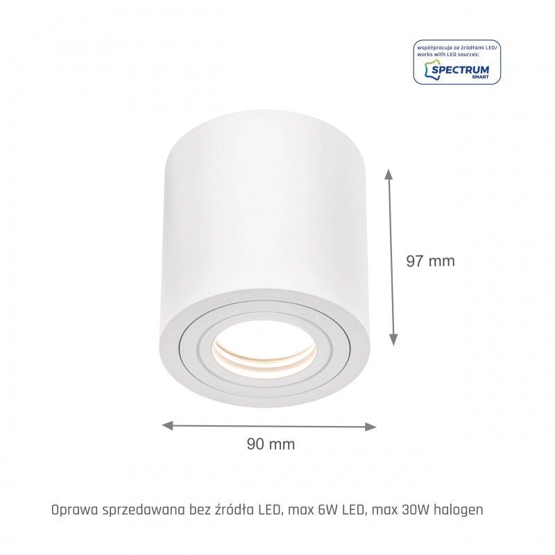 Chloe GU10 runde weiße LED-Spot von Spectrum mit IP65 für innen/außen, langlebige Beleuchtung, 17000 Stunden Lebensdauer