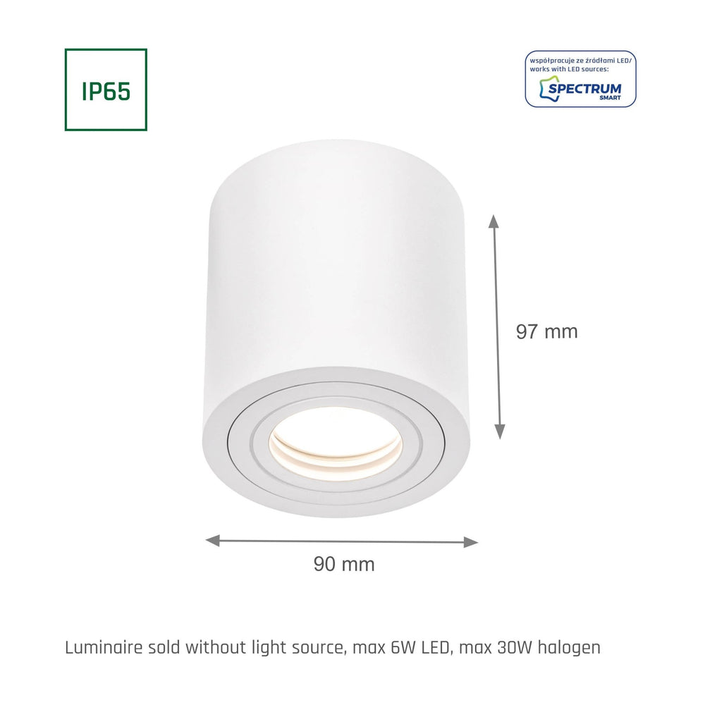 Chloe GU10 runde weiße LED-Spot von Spectrum mit IP65 für innen/außen, langlebige Beleuchtung, 17000 Stunden Lebensdauer