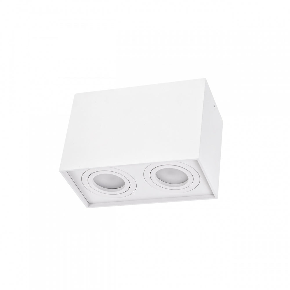 Spectrum verstellbarer GU10-Spot rechteckig weiß, IP20 innen, Aluminiumgehäuse, 250V, 17000h Lebensdauer
