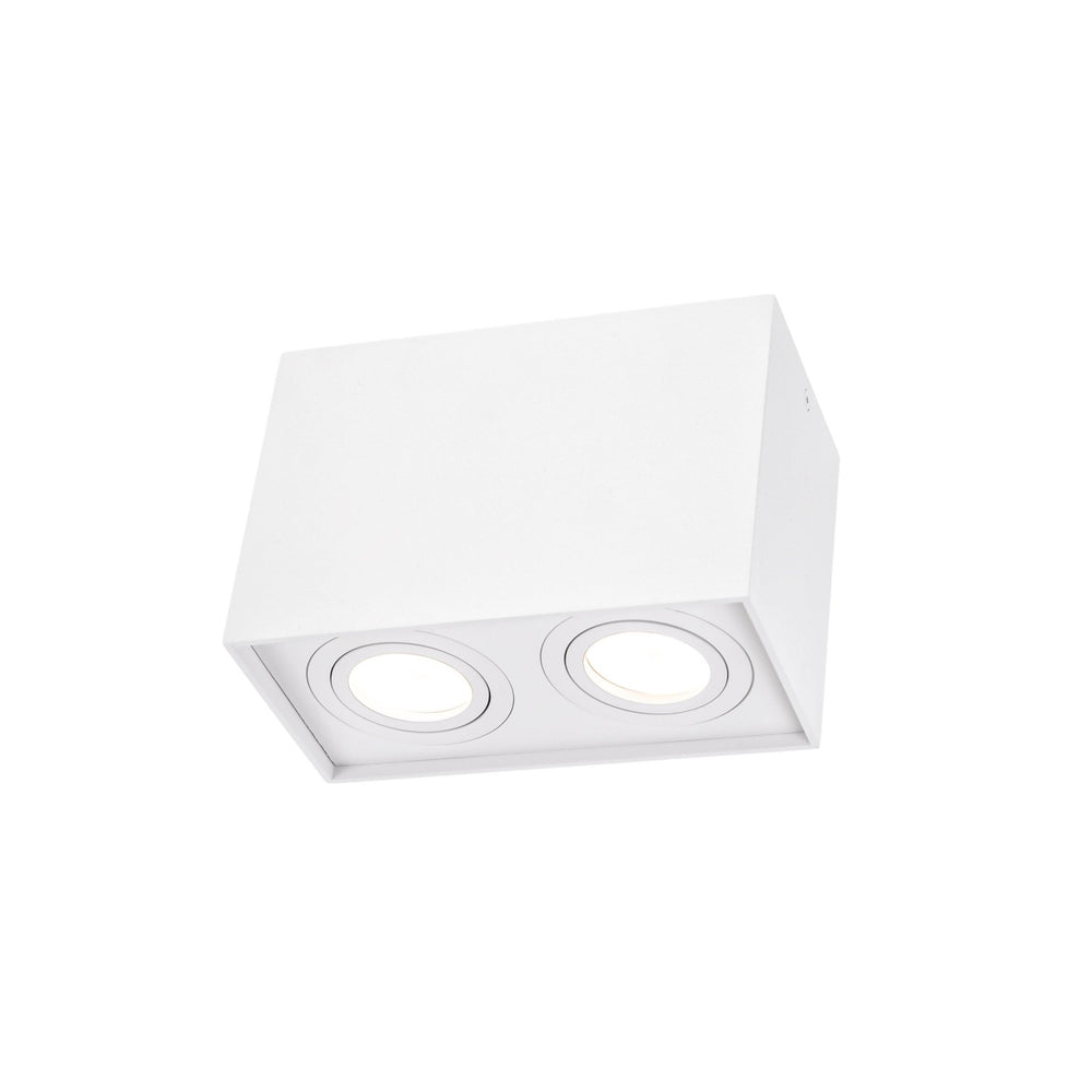 Spectrum verstellbarer GU10-Spot rechteckig weiß, IP20 innen, Aluminiumgehäuse, 250V, 17000h Lebensdauer