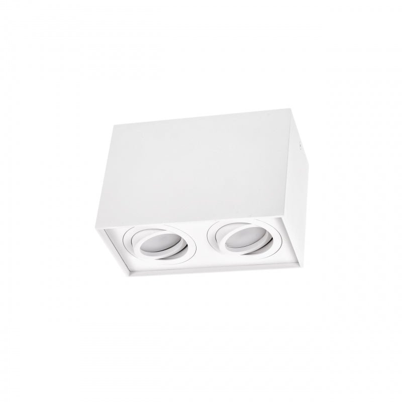 Spectrum verstellbarer GU10-Spot rechteckig weiß, IP20 innen, Aluminiumgehäuse, 250V, 17000h Lebensdauer