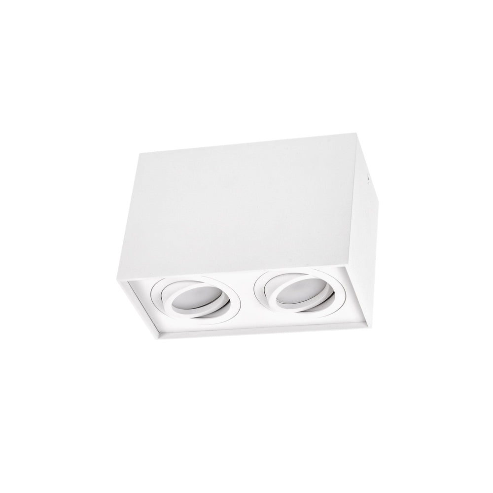 Spectrum verstellbarer GU10-Spot rechteckig weiß, IP20 innen, Aluminiumgehäuse, 250V, 17000h Lebensdauer