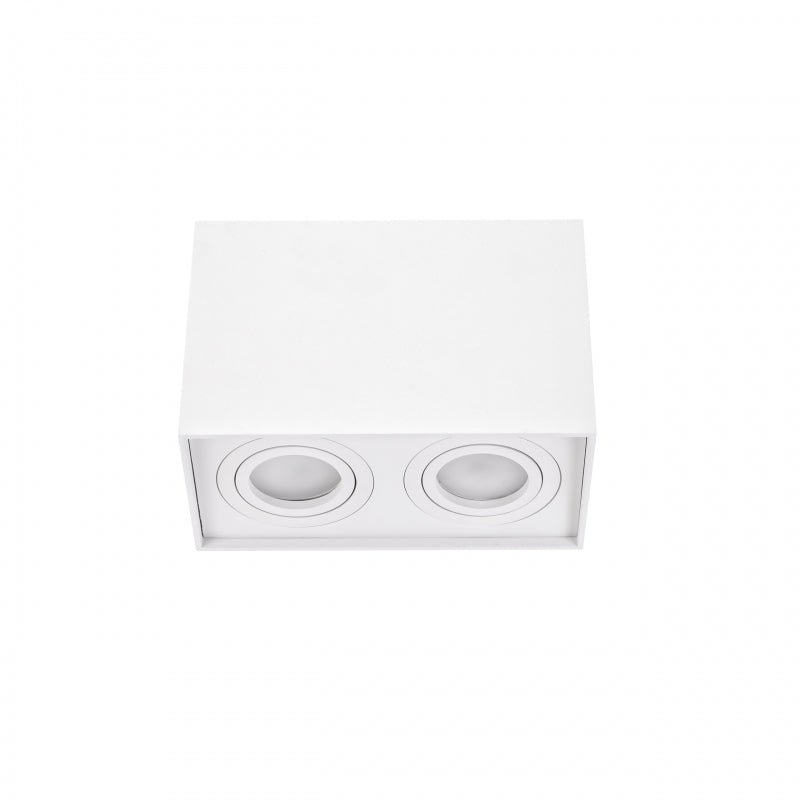 Spectrum verstellbarer GU10-Spot rechteckig weiß, IP20 innen, Aluminiumgehäuse, 250V, 17000h Lebensdauer