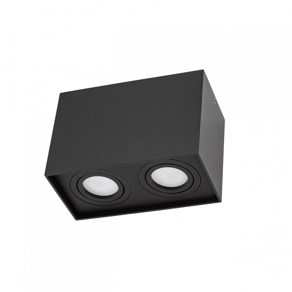 Spektrum Chloe Duo 2xGU10 IP20 schwarze verstellbare Spot, Aluminiumgehäuse, 250V, Innenbereich
