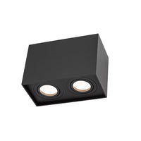 Spektrum Chloe Duo 2xGU10 IP20 schwarze verstellbare Spot, Aluminiumgehäuse, 250V, Innenbereich
