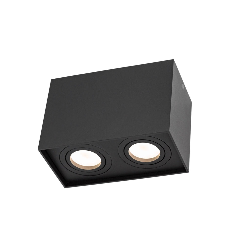 Spektrum Chloe Duo 2xGU10 IP20 schwarze verstellbare Spot, Aluminiumgehäuse, 250V, Innenbereich