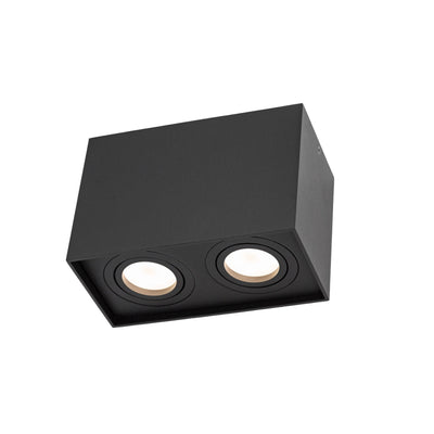 Spektrum Chloe Duo 2xGU10 IP20 schwarze verstellbare Spot, Aluminiumgehäuse, 250V, Innenbereich