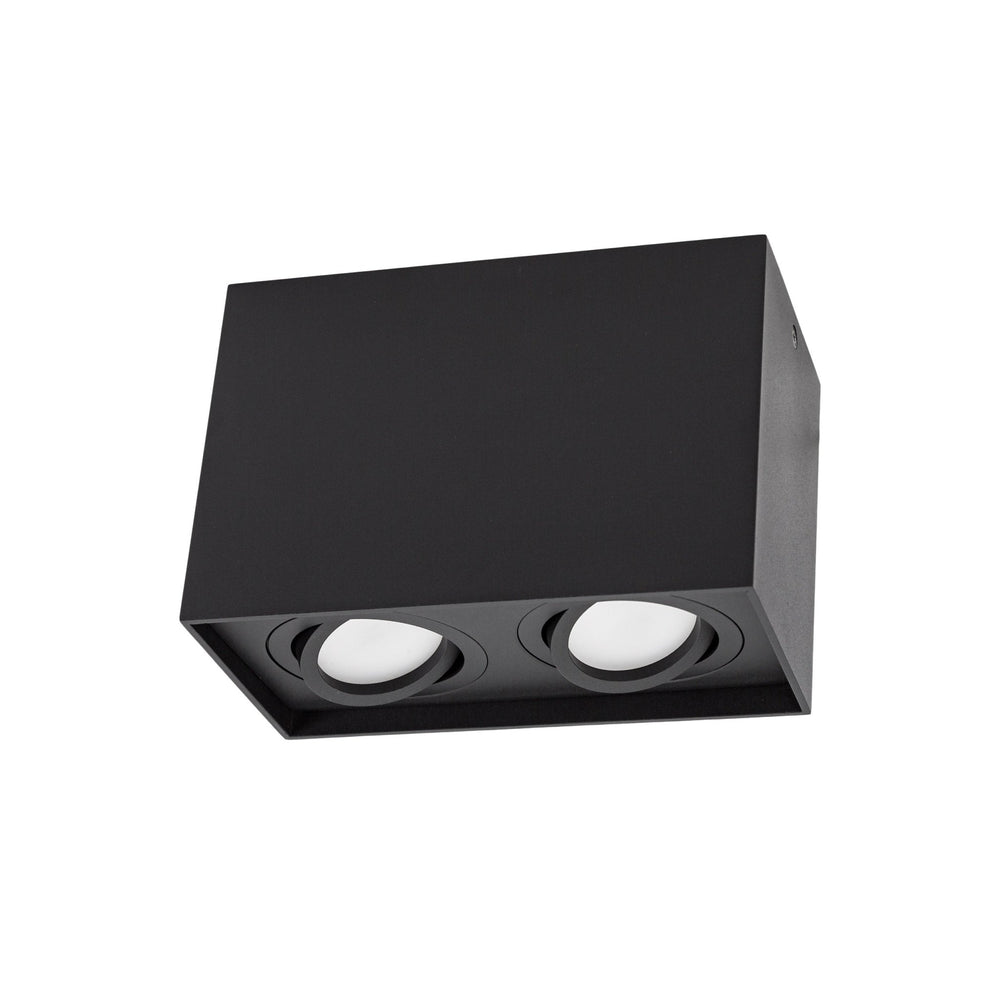 Spektrum Chloe Duo 2xGU10 IP20 schwarze verstellbare Spot, Aluminiumgehäuse, 250V, Innenbereich