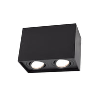 Spektrum Chloe Duo 2xGU10 IP20 schwarze verstellbare Spot, Aluminiumgehäuse, 250V, Innenbereich