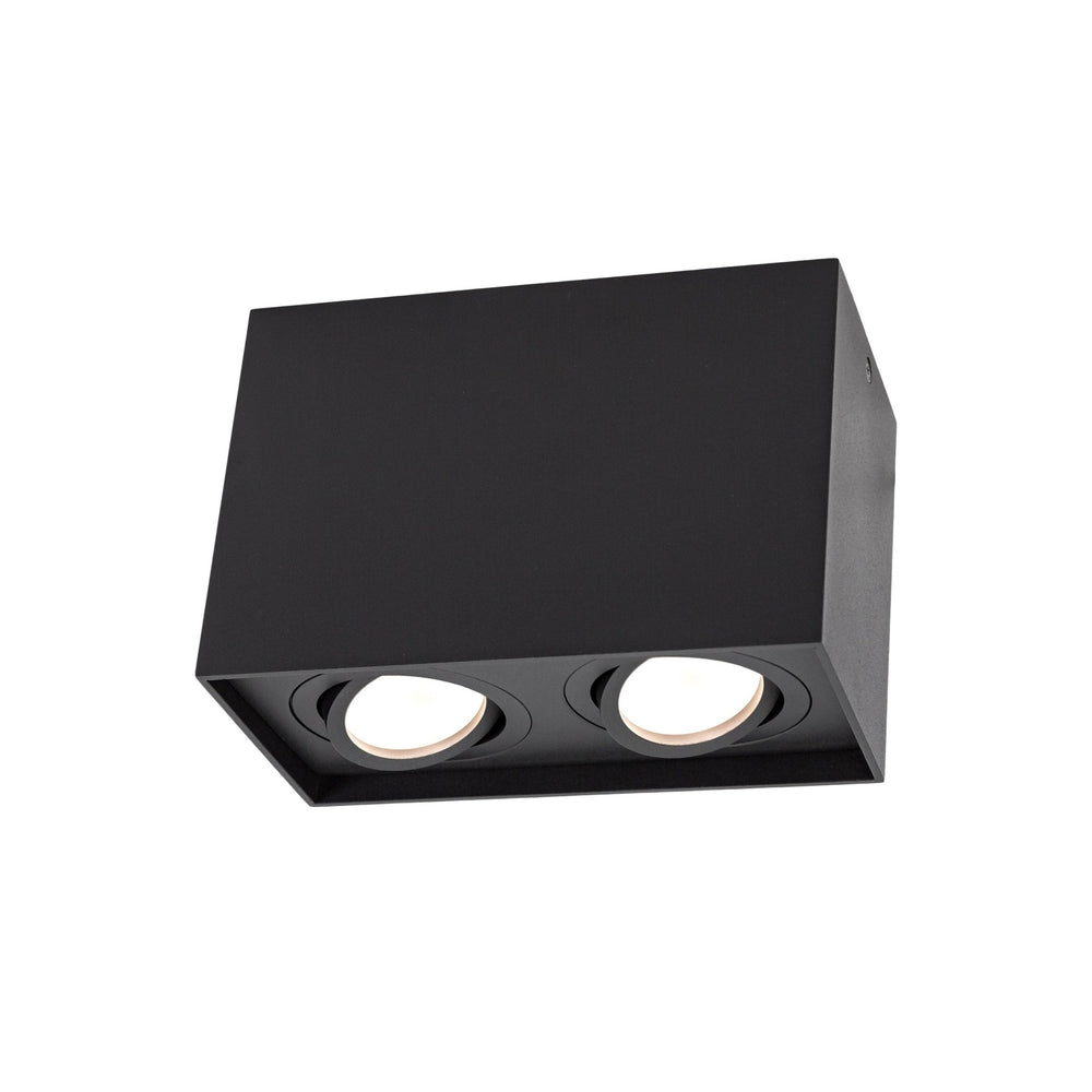 Spektrum Chloe Duo 2xGU10 IP20 schwarze verstellbare Spot, Aluminiumgehäuse, 250V, Innenbereich