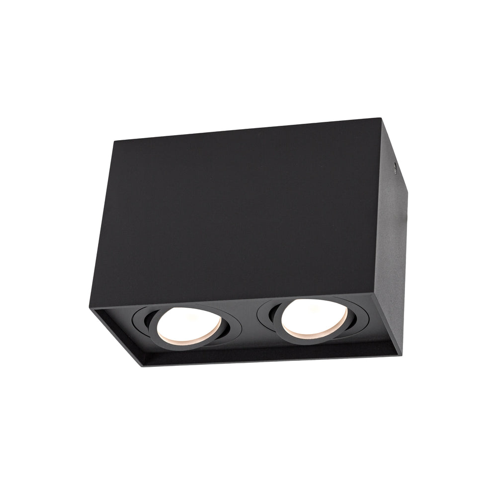Spectrum CHLOE DUO 2xGU10 Surface Mounted LED Spot Light, Adjustable Black Aluminum, IP20 Indoor Ceiling Fixture