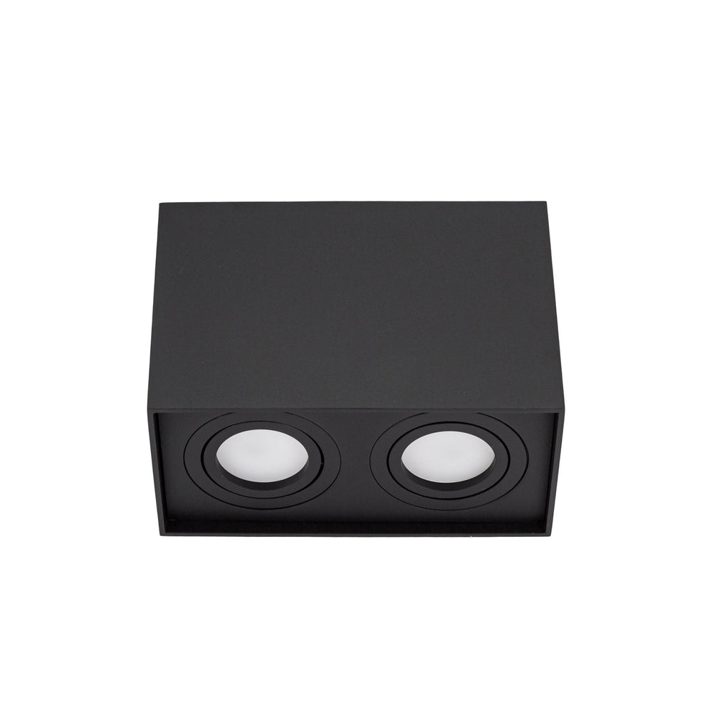 Spektrum Chloe Duo 2xGU10 IP20 schwarze verstellbare Spot, Aluminiumgehäuse, 250V, Innenbereich