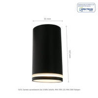 Chloe Ring Aufputz GU10 230V LED-Spot Schwarz Spectrum - IP20, Aluminiumgehäuse, Oberflächenmontage