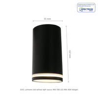 Chloe Ring Aufputz GU10 230V LED-Spot Schwarz Spectrum - IP20, Aluminiumgehäuse, Oberflächenmontage
