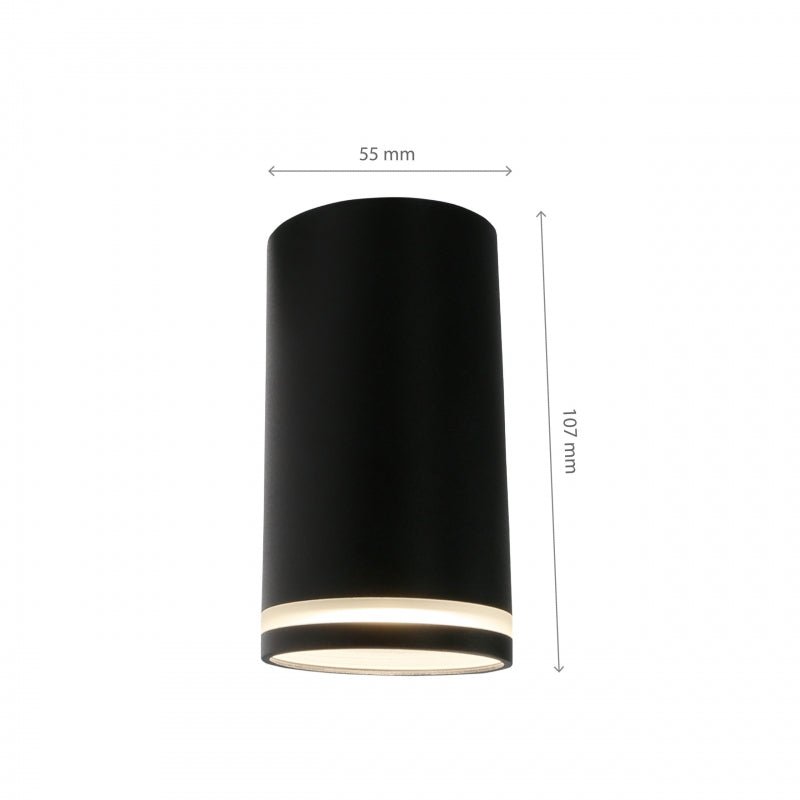Chloe Ring Aufputz GU10 230V LED-Spot Schwarz Spectrum - IP20, Aluminiumgehäuse, Oberflächenmontage