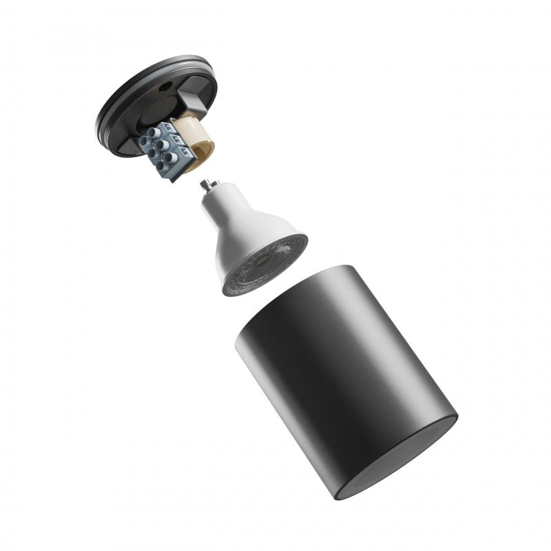 Spectrum CHLOE GU10 250V IP44 schwarze LED-Downlight, 70x90mm, Alugehäuse, wasserdicht, Innenbereich, einfache Installation